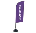 Complete Set of Beach Flag Alu Wind Take Away Violet French Water Tank