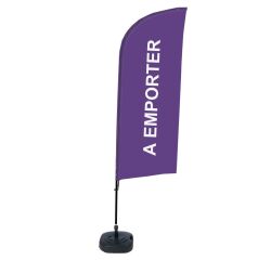 Ensemble Complet De Beach Flag Alu Wind Take Away Violet Français Réservoir D'eau