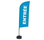 Ensemble Complet De Beach Flag Alu Wind Entrée Bleu Français
