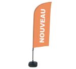 Ensemble Complet De Beach Flag Alu Wind Nouveau New Orange Français Réservoir D'eau