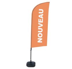 Ensemble Complet De Beach Flag Alu Wind Nouveau New Orange Français Réservoir D'eau