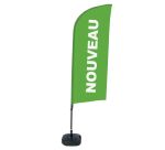 Complete Beach Flag Set Alu Wind New Green French ECO