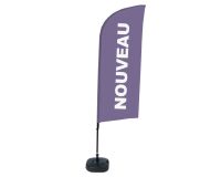 Ensemble Complet De Beach Flag Alu Wind Nouveau Violet Français Réservoir D'eau