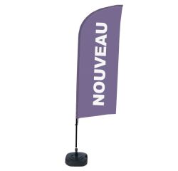 Ensemble Complet De Beach Flag Alu Wind Nouveau Violet Français Réservoir D'eau