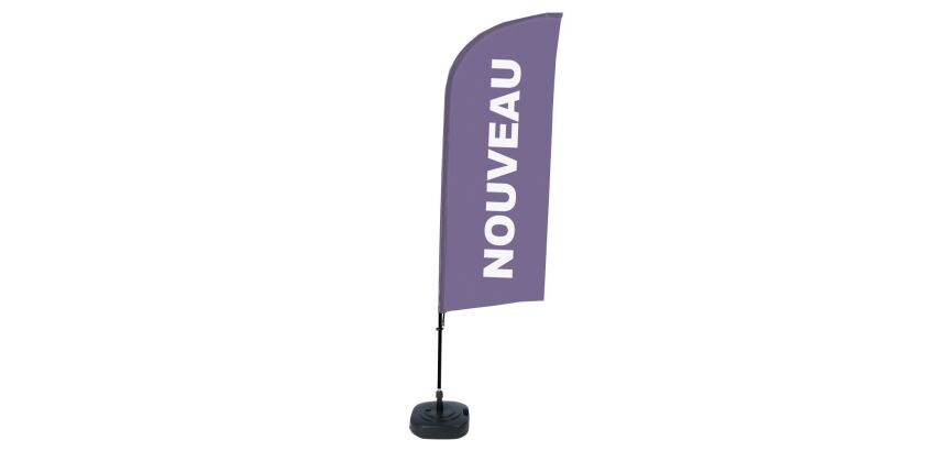 Complete Set of Beach Flag Alu Wind New Purple French Water Tank