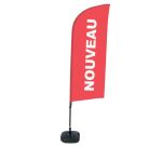 Complete Set of Beach Flag Alu Wind New Red French
