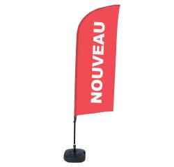 Ensemble Complet De Beach Flag Alu Wind Nouveau Rouge Français