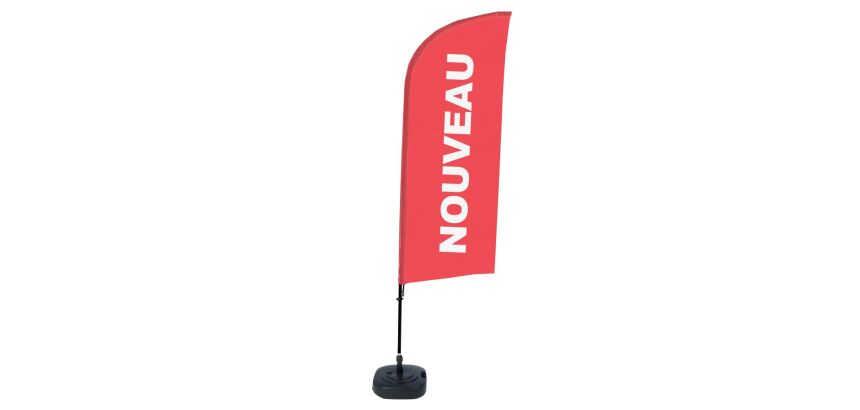 Complete Set of Beach Flag Alu Wind New Red French Water Tank