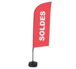 Complete Beach Flag Set Alu Wind Winde Red French