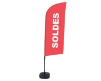 Ensemble Complet De Beach Flag Alu Wind Winde Rouge Français