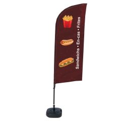 Ensemble Complet De Beach Flag Alu Wind Snacks Français