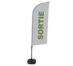 Komplett-Set Beach Flag Alu Wind Sortie Französisch grau mit Wassertank
