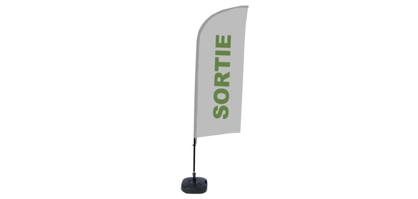 Complete Set of Beach Flags Alu Wind Grey Outlet French Water Tank