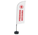 Komplett-Set Beach Flag Alu Wind Premiers Secours Französisch mit Wassertank