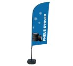 Komplett-Set Beach Flag Alu Wind Pneus d'Hiver Französisch