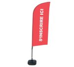 Complete Beach Flag Set Alu Wind Sign Here Red French Water Tank