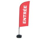 Complete Set of Beach Flag Aluminum Wind Entry Red French Water Tank