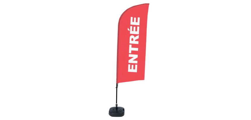 Ensemble Complet De Beach Flag Alu Wind Entrée Rouge Français Réservoir D'eau