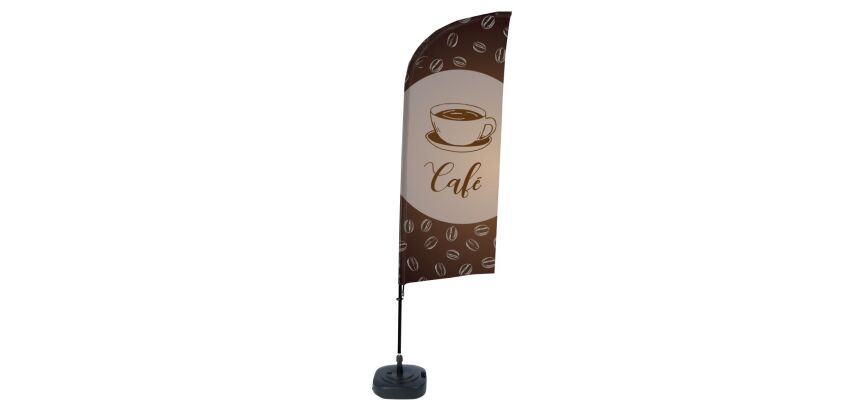 Komplettset Strandflagge Alu Wind Café Französisch mit Wassertank