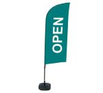 Beach Flag Alu Wind Complete Set Open Green English