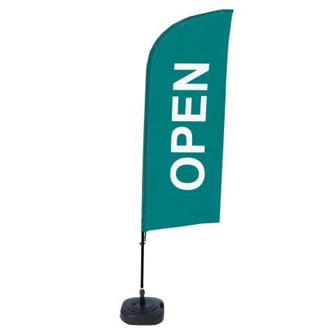 Bandera Aluminio Vela Kit Completo Abierto Verde Inglés Tanque de Agua