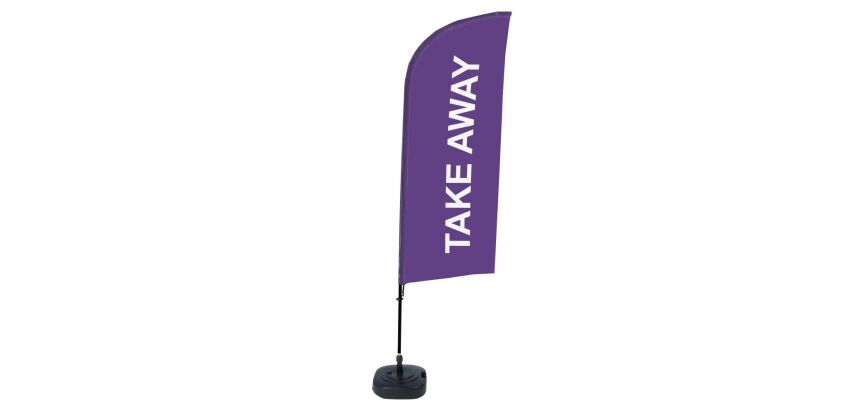 Bandera Aluminio Vela Kit Completo Comida para Llevar Morado Tanque de Agua