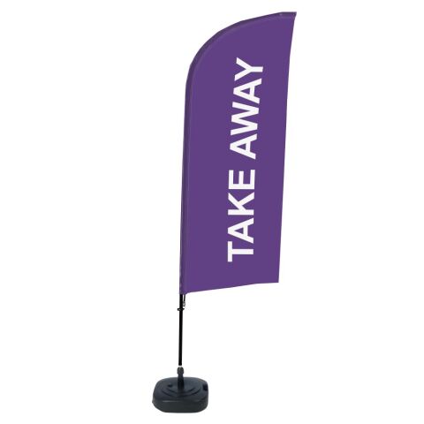 Bandera Aluminio Vela Kit Completo Comida para Llevar Morado Tanque de Agua