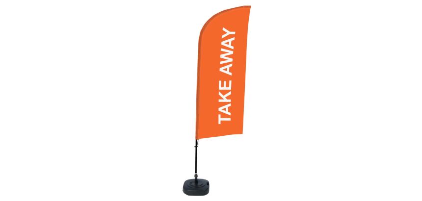 Bandera Aluminio Vela Kit Completo Comida para Llevar Naranja ECO