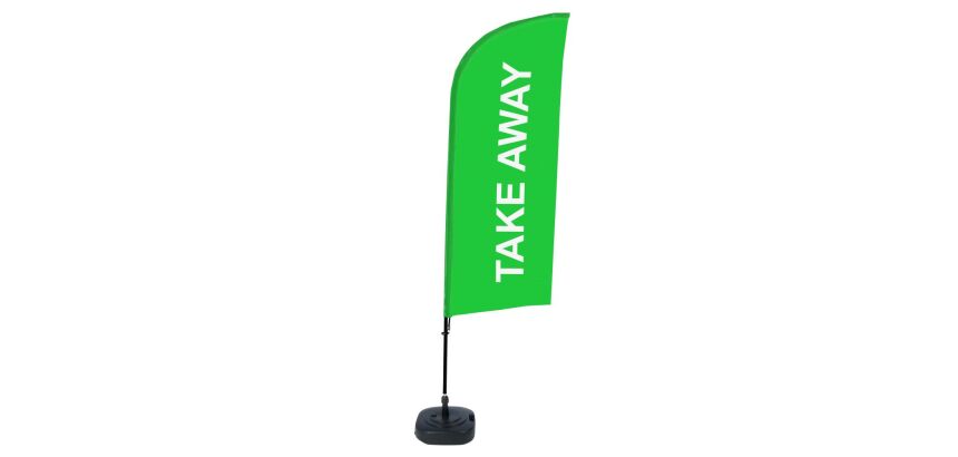 Bandera Aluminio Vela Kit Completo Comida para Llevar Verde ECO