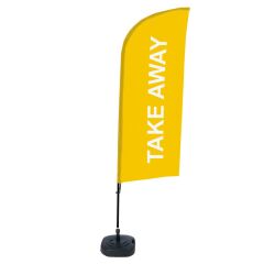 Bandera Aluminio Vela Kit Completo Comida para Llevar Amarillo ECO