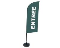 Ensemble Complet De Beach Flag Alu Wind Entrée Gris Français
