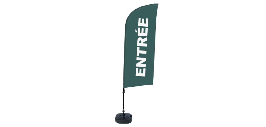 Ensemble Complet De Beach Flag Alu Wind Entrée Gris Français Réservoir D'eau