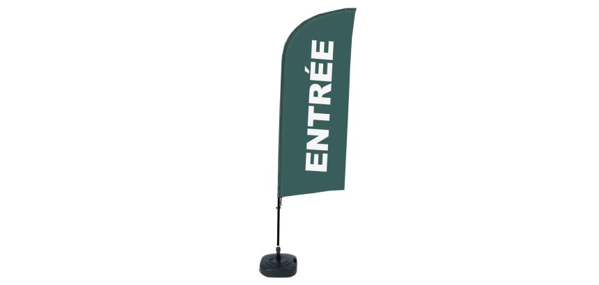 Complete Set of Beach Flag Alu Wind Entry Gray French Water Tank