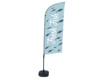 Bandera Aluminio Vela Kit Completo Pescado Fresco Inglés Tanque De Agua