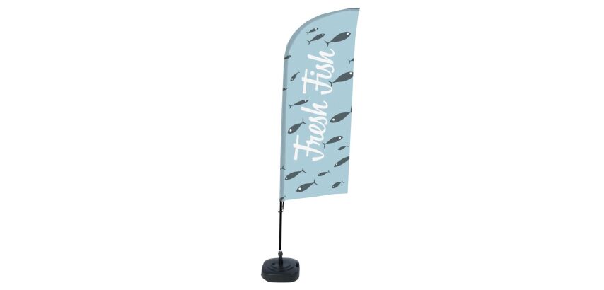 Beach Flag Alu Wind Complete Set Fresh Fish English