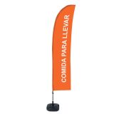 Bandera Económica Vela Kit Completo Comida Para Llevar Naranja Espanol