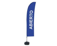 Bandera Económica Vela Kit Completo Abierto Azul Espanol