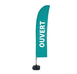 Beach Flag Budget Wind Komplett-Set Ouvert Vert Français