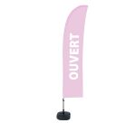 Strandflagge Budget Wind komplettes Set Ouvert Französisch rosa ÖKO