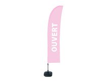 Beach Flag Budget Wind complete set Ouvert Frans roze