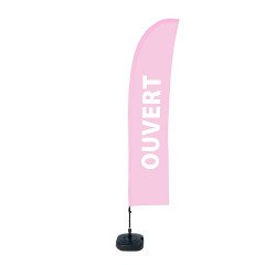 Beach Flag Budget Wind Komplett-Set Ouvert rose Français