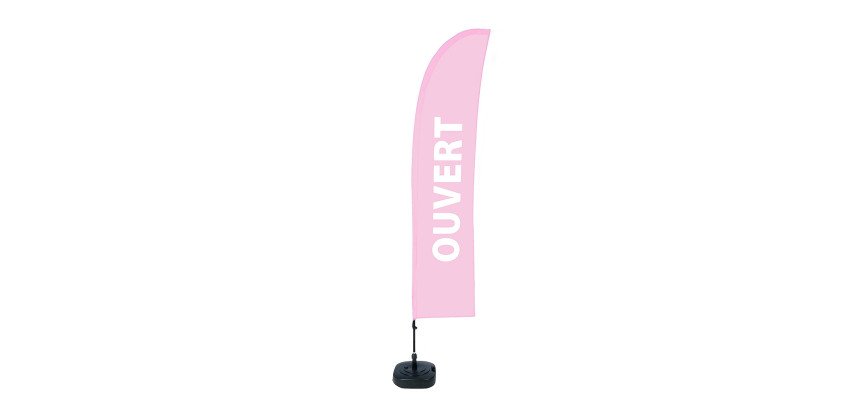 Strandflagge Budget Wind komplettes Set Ouvert Französisch rosa