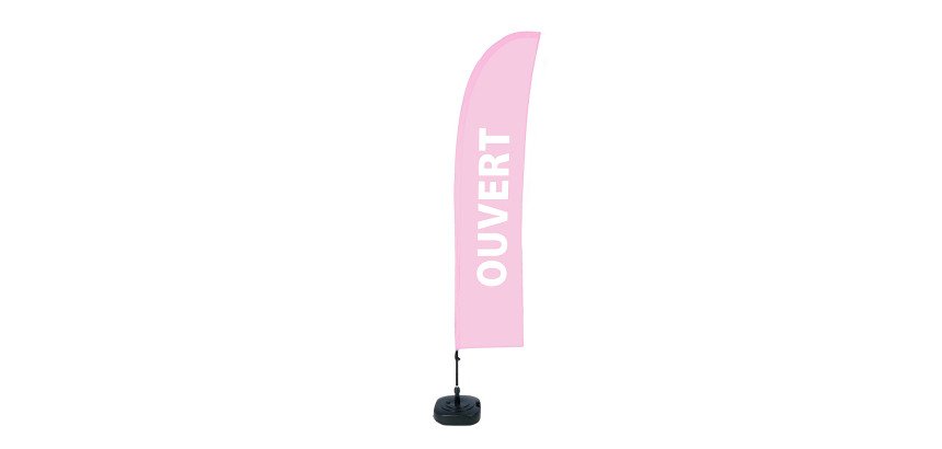 Beach Flag Budget Wind complete set Ouvert Frans roze