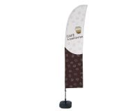 Beach Flag Budget Wind Komplett-Set Café à Emporter Français ECO