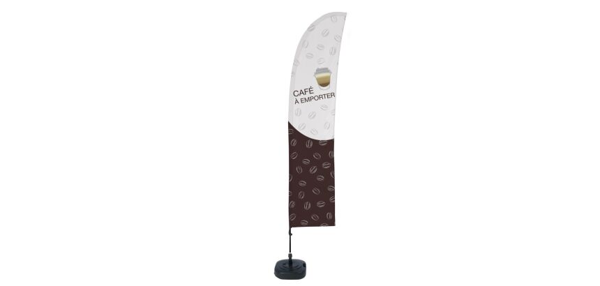 Beach Flag Budget Wind Complete Set Coffee to Go French ECO