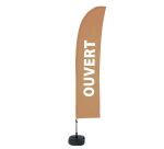 Strandflagge Budget Wind komplettes Set Ouvert Französisch braun ÖKO