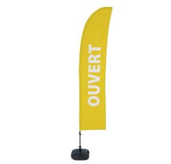 Beach Flag Budget Wind Komplett-Set Ouvert jaune Français ECO