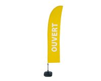 Beach Flag Budget Wind Komplett-Set Ouvert jaune Français