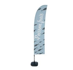 Beach Flag Budget Wind Komplett-Set Poisson Frais Français