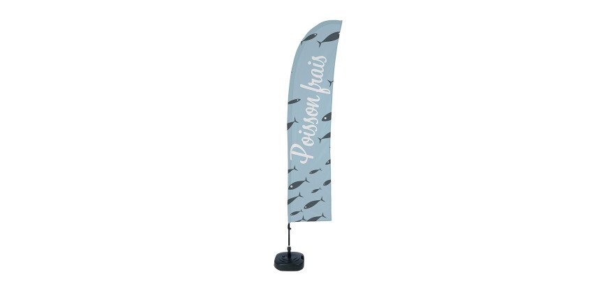 Beach Flag Budget Wind Complete Set Fresh French Fish